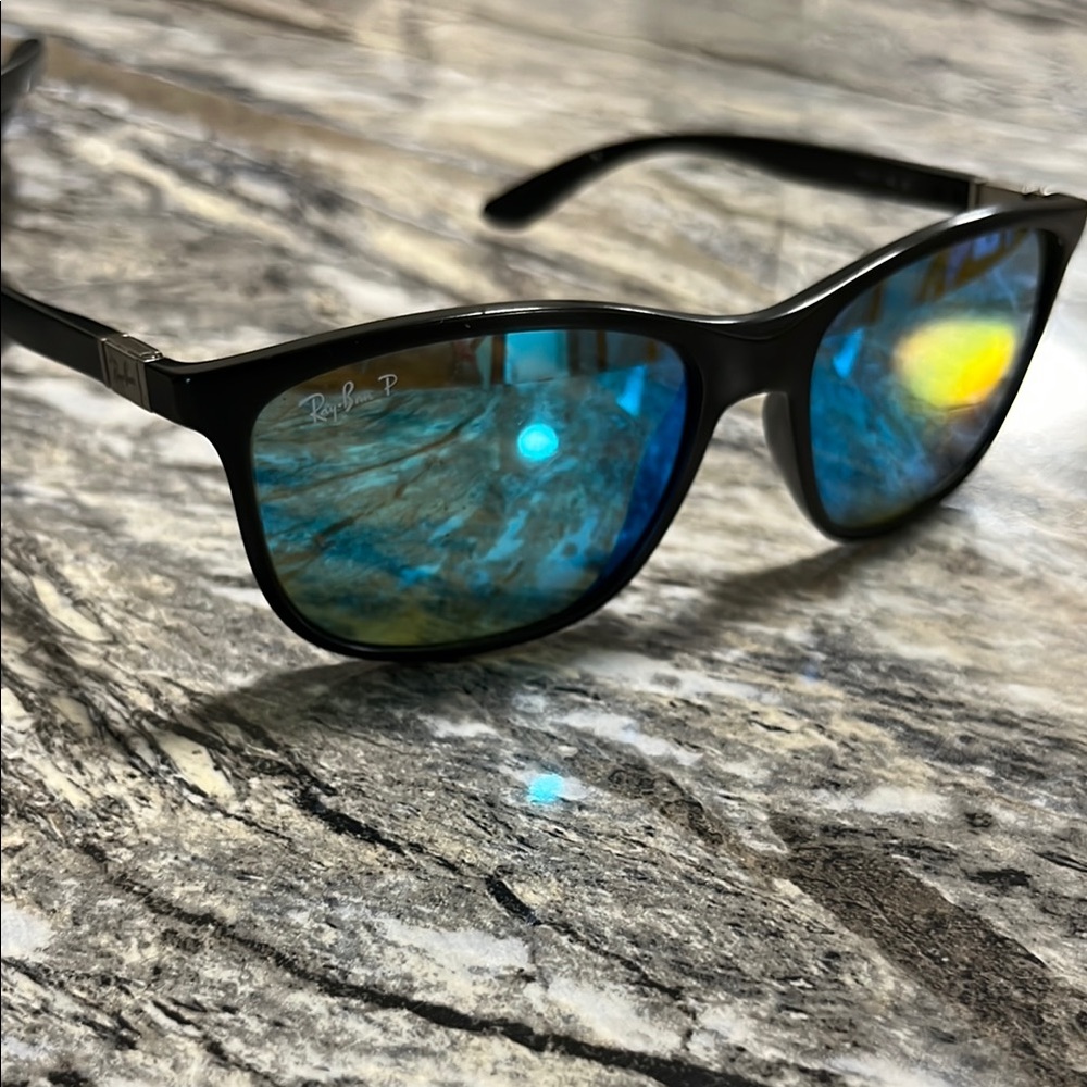 Ray-Ban Black Sunglasses with Blue Lenses
